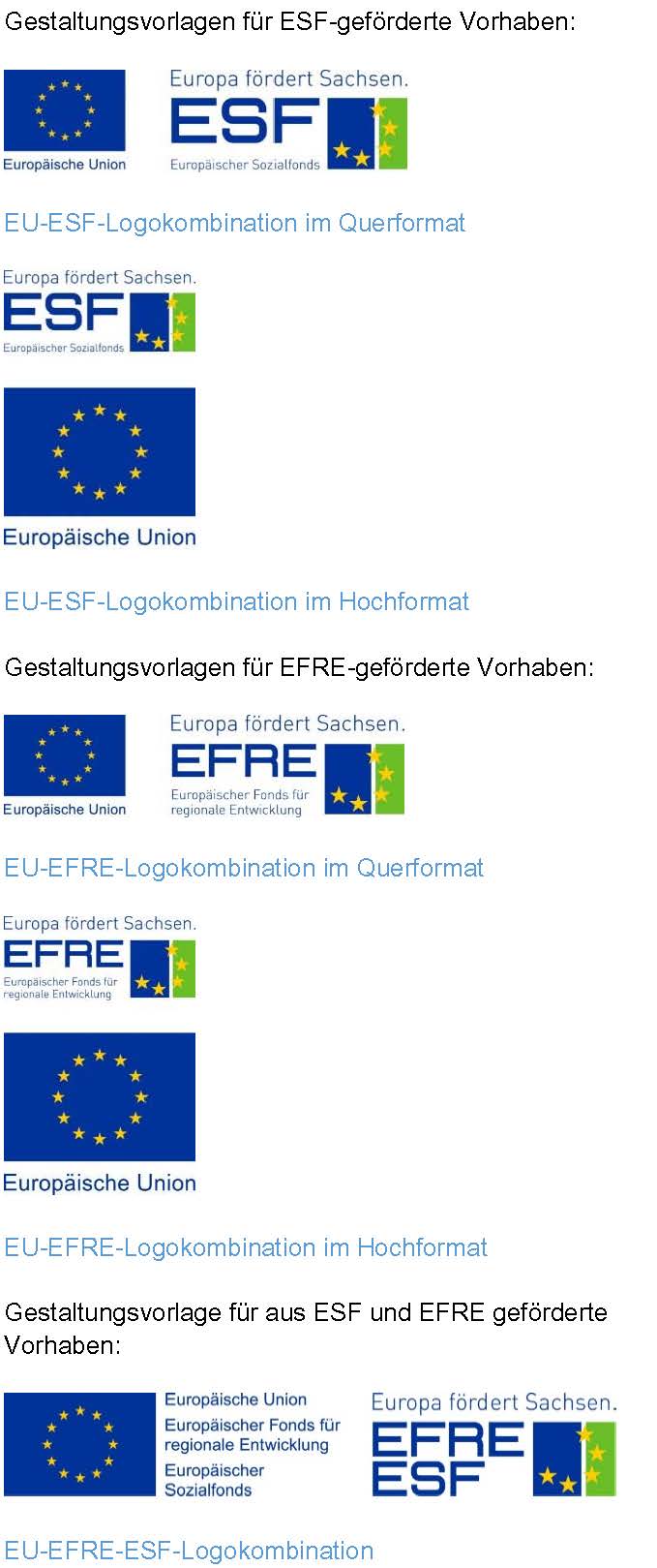 Gestaltungsvorlagen für ESF-geförderte Vorhaben
